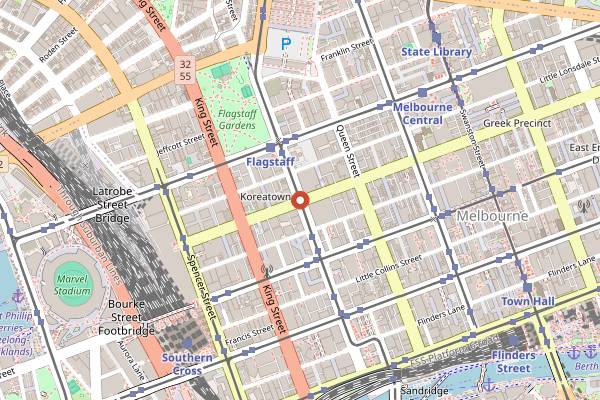 Map showing Lune Croissanterie (CBD) in Melbourne