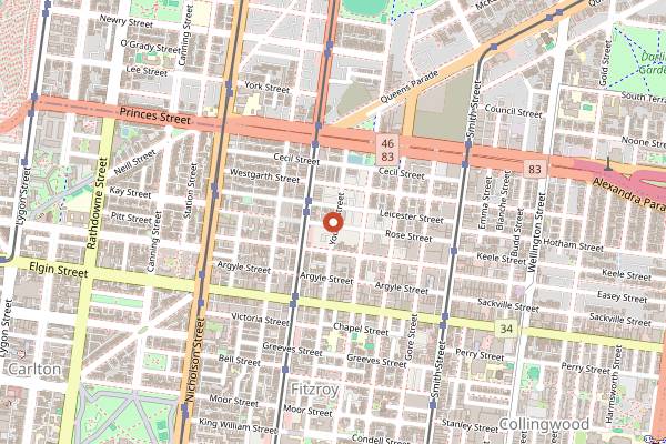 Map showing Lune Croissanterie in Melbourne