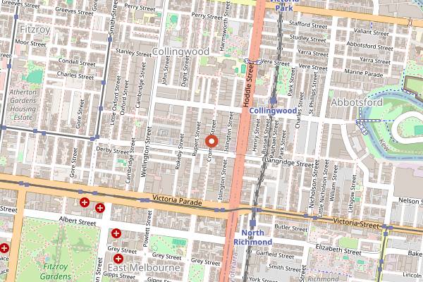 Map showing Pandemic Bread Co in Melbourne