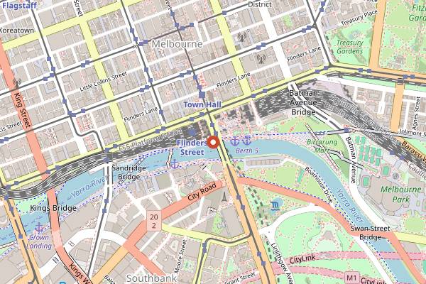 Map showing Arbory Bar and Eatery in Melbourne