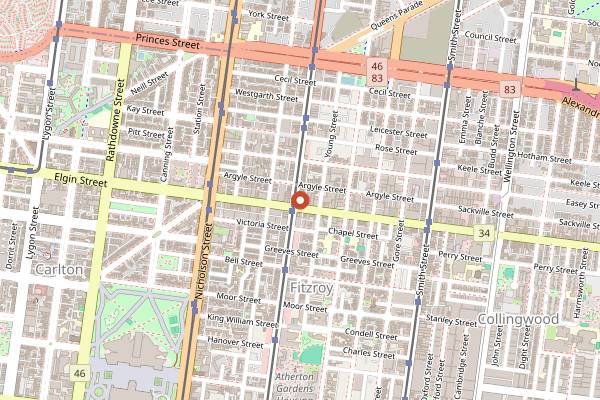 Map showing Black Pearl in Melbourne