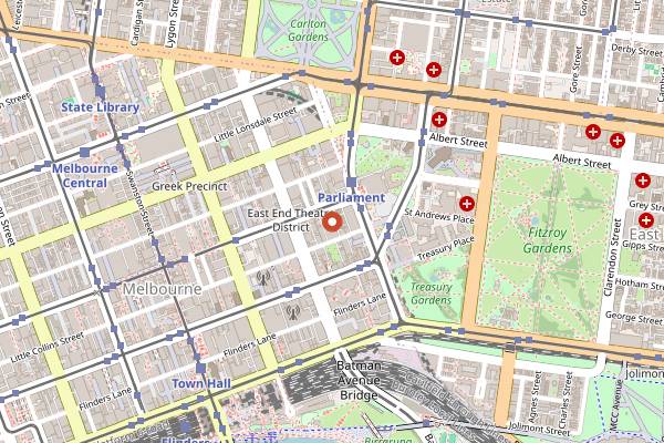 Map showing Loop Project Space in Melbourne