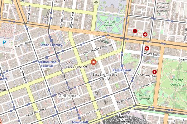 Map showing Seamstress in Melbourne