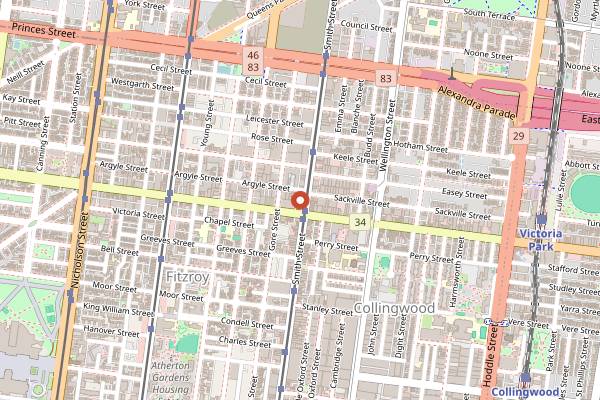 Map showing Slowbeer in Melbourne