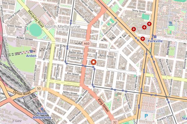 Map showing Auction Rooms in Melbourne