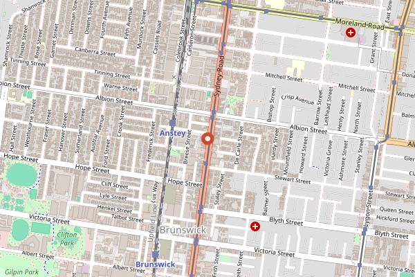Map showing A1 Bakery in Melbourne