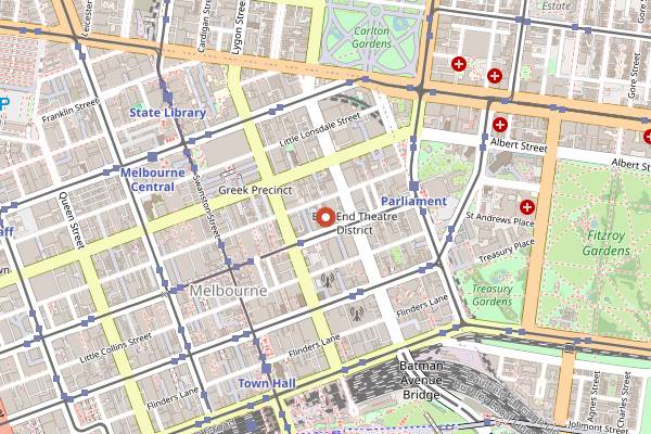 Map showing Hu Tong Dumpling Bar in Melbourne