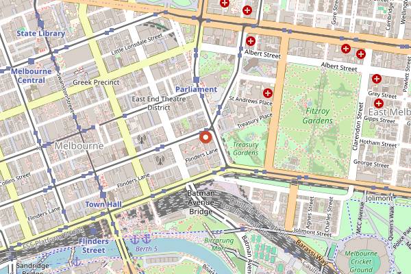 Map showing Mamasita in Melbourne