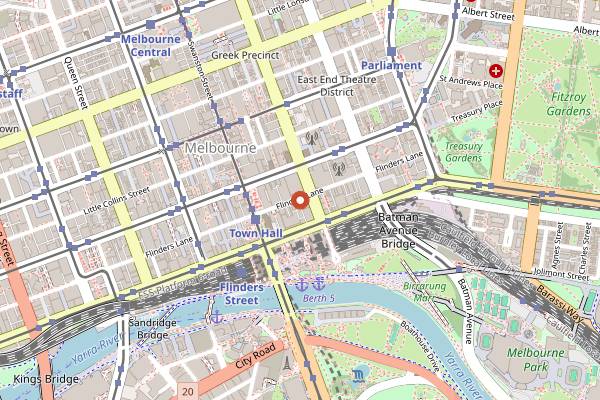 Map showing Apollo Inn in Melbourne