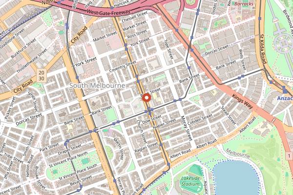 Map showing Moon Mart in Melbourne