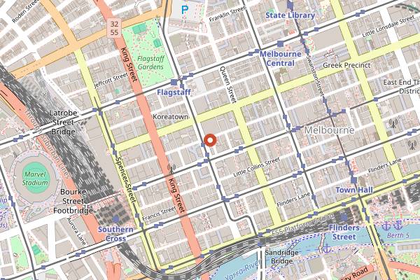 Map showing Patricia Coffee Brewers in Melbourne