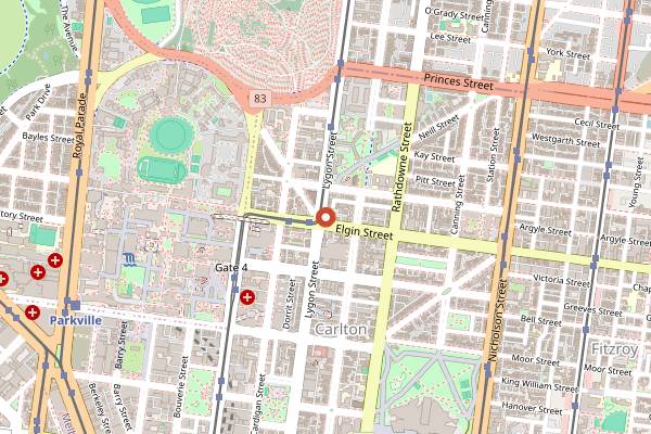 Map showing Green Man's Arms in Melbourne