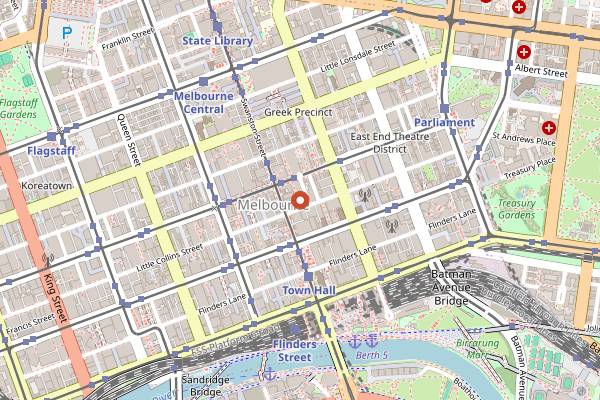 Map showing Ho Jiak in Melbourne