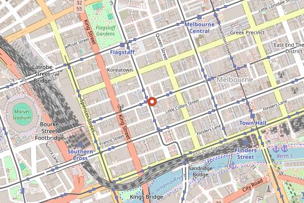 Map showing Maison Batard in Melbourne