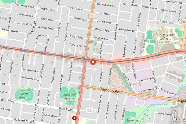Map showing Pappa Laksa in Melbourne