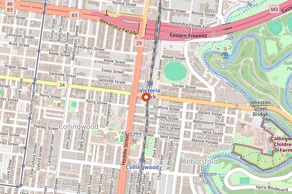 Map showing Rita's Abbotsford in Melbourne