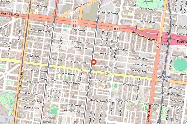 Map showing Zareh in Melbourne