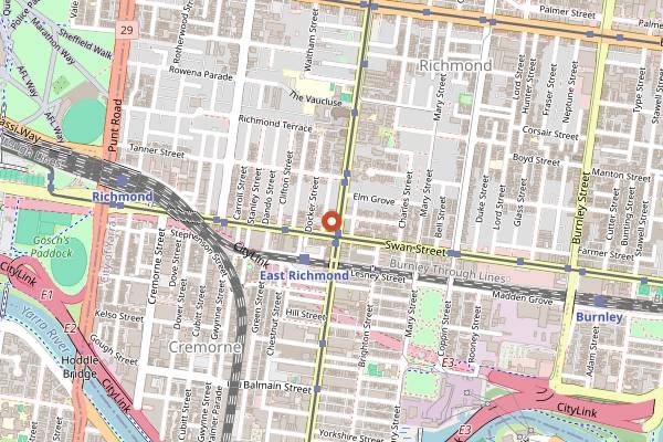 Map showing Padre Coffee in Melbourne