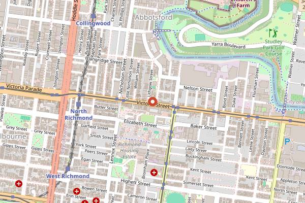 Map showing Otao Kitchen in Melbourne