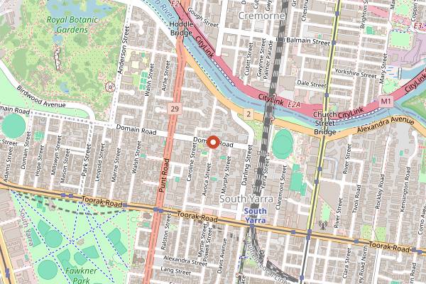Map showing The Botanical in Melbourne