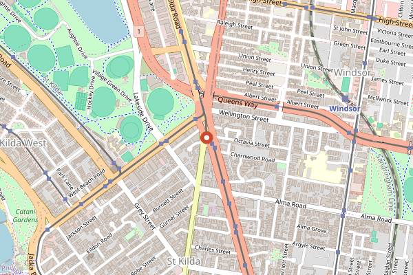 Map showing Glick's Bakery in Melbourne