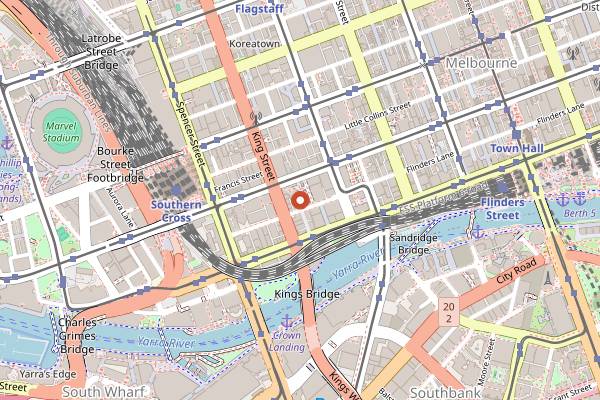 Map showing Vue de Monde in Melbourne