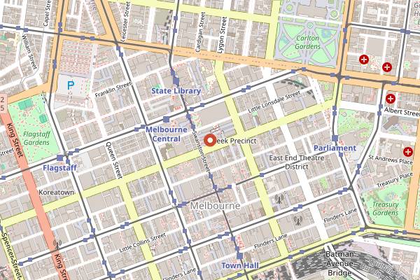 Map showing Walk Melbourne Foodie Discovery Walking Tour in Melbourne