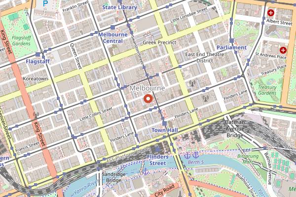 Map showing Bar Americano in Melbourne