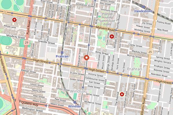 Map showing Revolver Upstairs in Melbourne
