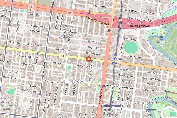 Map showing The Tote in Melbourne