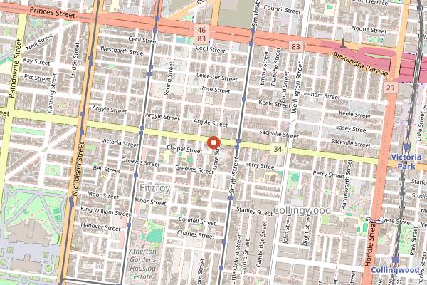Map showing Bar Liberty in Melbourne