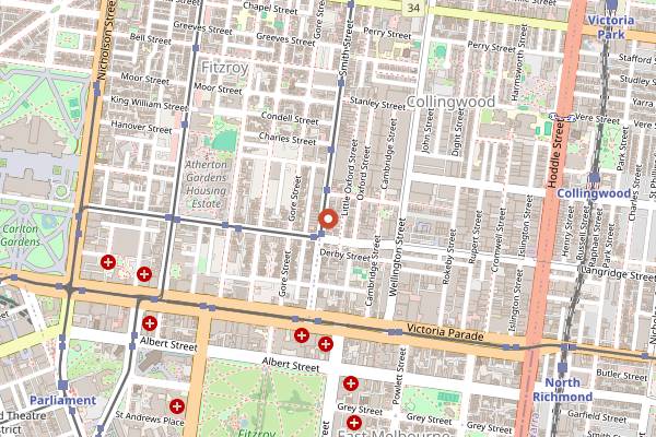 Map showing Good Days in Melbourne