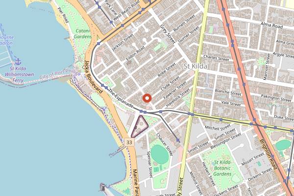 Map showing Acland Street Cakes and Pastries in Melbourne