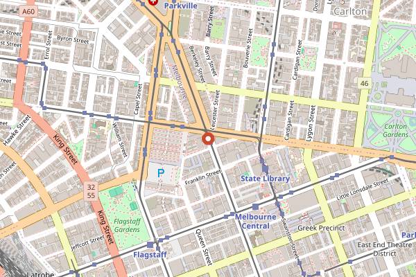Map showing American Doughnut Kitchen in Melbourne