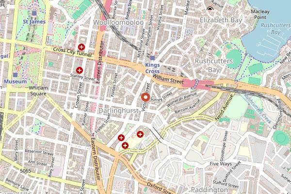 Map showing Infinity Sourdough Bakery in Sydney