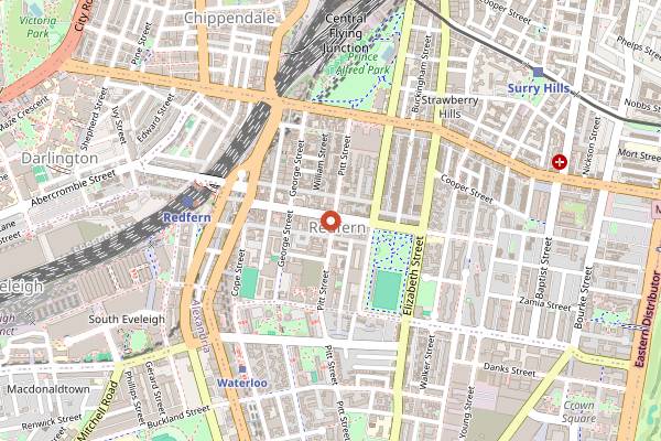 Map showing The Caterpillar Club in Sydney