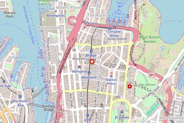Map showing Dean & Nancy on 22 in Sydney