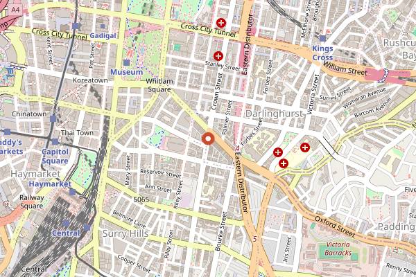 Map showing Shady Pines Saloon in Sydney