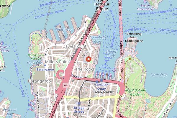 Map showing The Doss House in Sydney