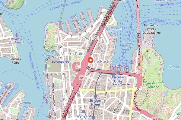 Map showing The Glenmore Hotel in Sydney