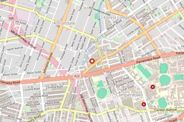 Map showing Wayward Brewing Co in Sydney
