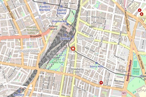 Map showing Devon Cafe Barangaroo in Sydney