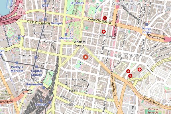 Map showing Sticky Fingers in Sydney