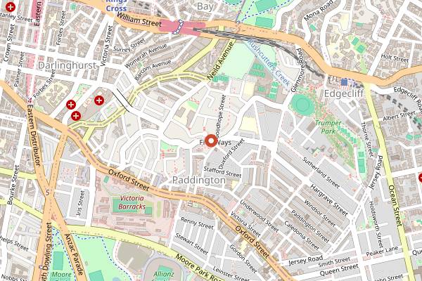 Map showing Christo's Five Way Pizzeria in Sydney