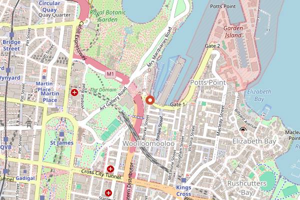 Map showing Harry's Cafe de Wheels in Sydney