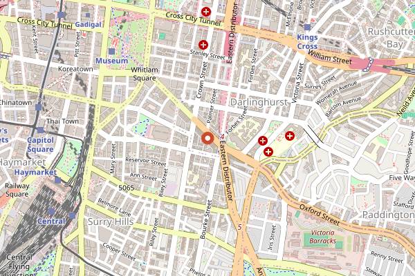 Map showing Kenny's Pork Rolls in Sydney