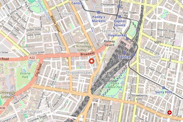 Map showing Spice Alley in Sydney