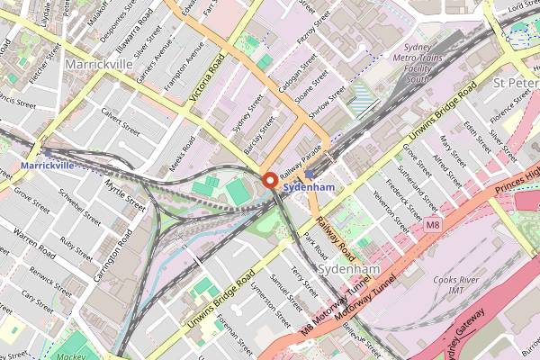 Map showing Lazybones Lounge in Sydney