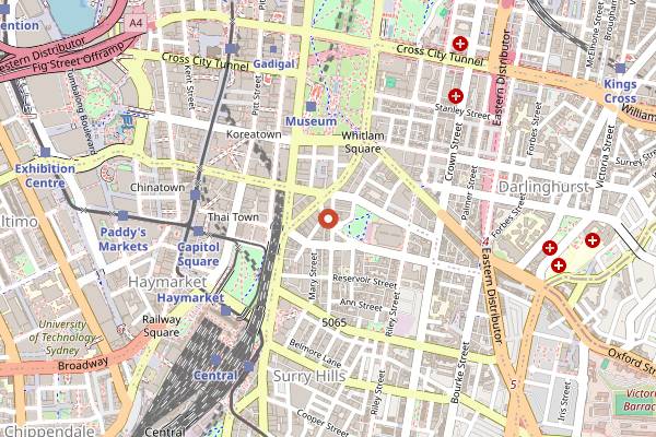 Map showing Longrain in Sydney