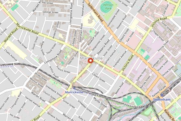 Map showing Marrickville Pork Roll in Sydney